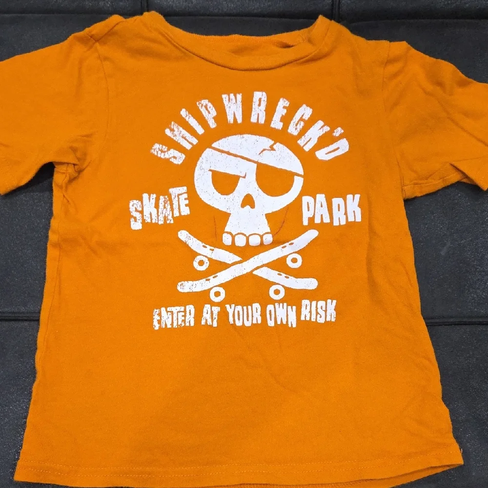 The Children's Place Orange Skull Skate Park Tee